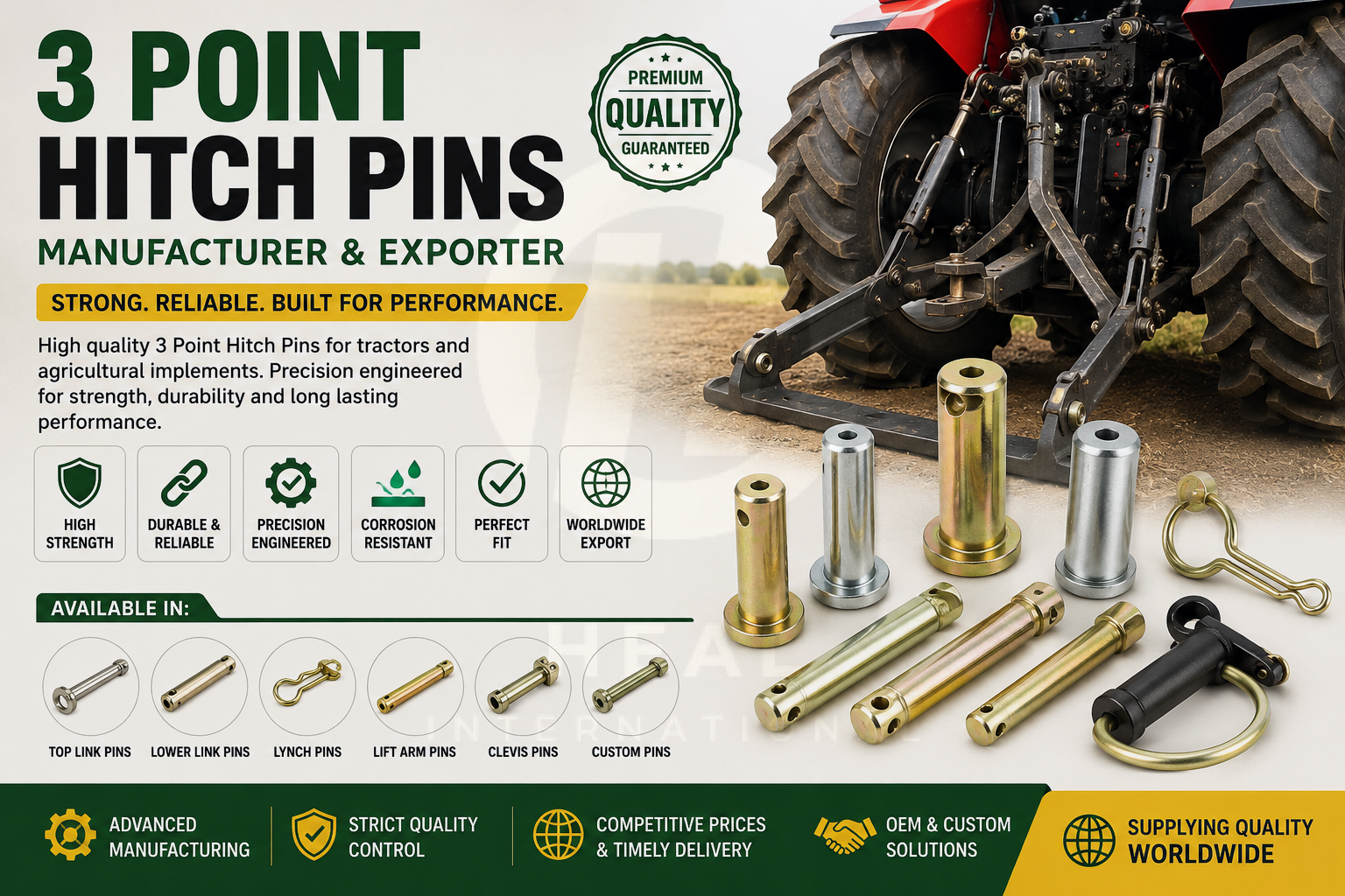 3-Point Hitch Pin Manufacturer & Exporter