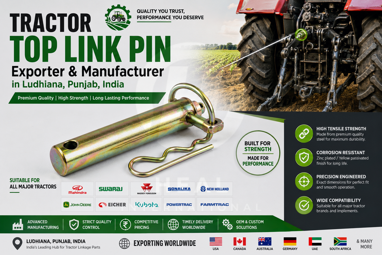 Tractor Top Link Pin Manufacturer & Exporter
